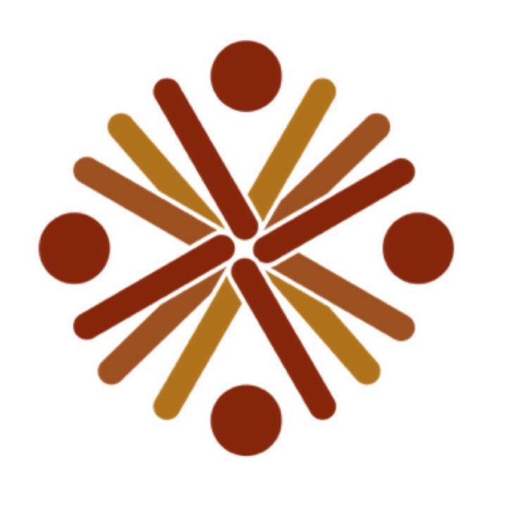 QCIE logo dark and light brown lines and circles in a circle