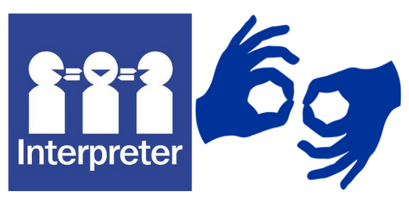 National Interpreter symbol and Sign language interpretation symbol