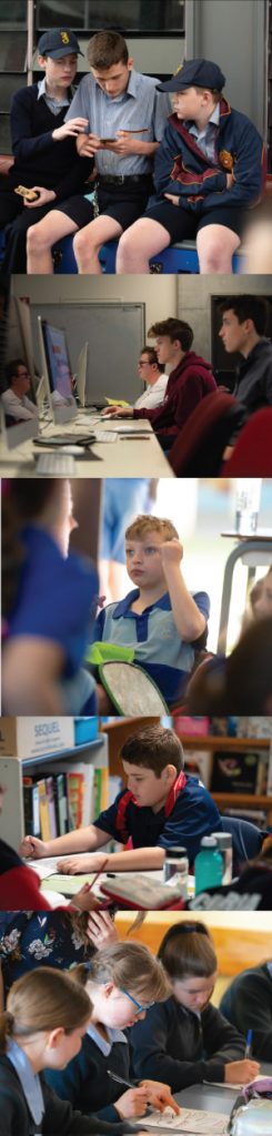 A series of 5 pics of kids in education
