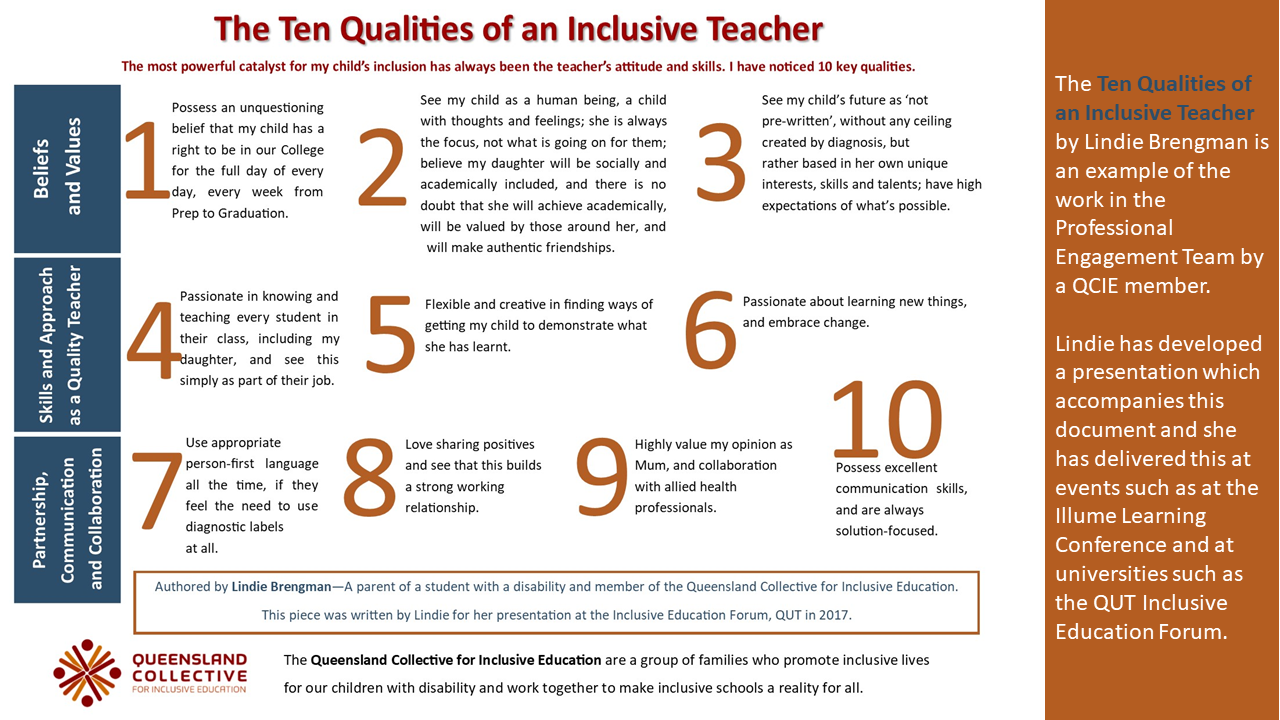 Ten qualities of an inclusive teacher