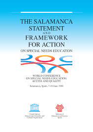 Cover of The Salamanca Statement and Framework for Action on Special Needs Education