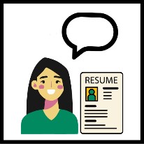 2. Develop the Job with illustration of a girl with her resume